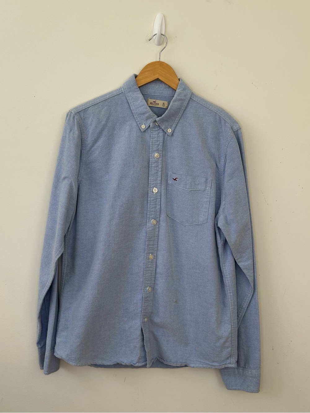 Hollister Oxford Shirt Men's XL Light Blue Button Down